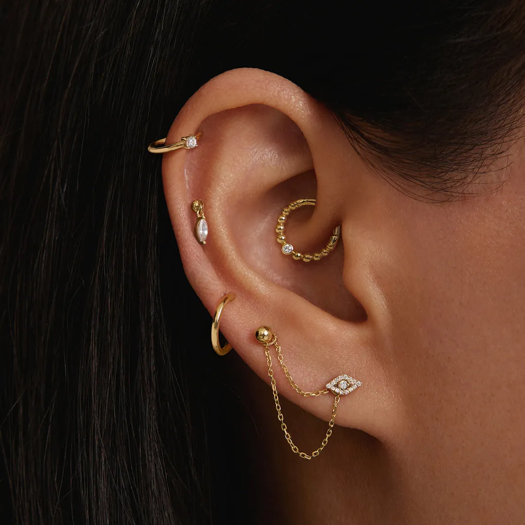 SKYLAR | Diamond Evil Eye Threadless Flatback Earring
