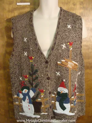 Snowman North Pole Funny Christmas Sweater Vest