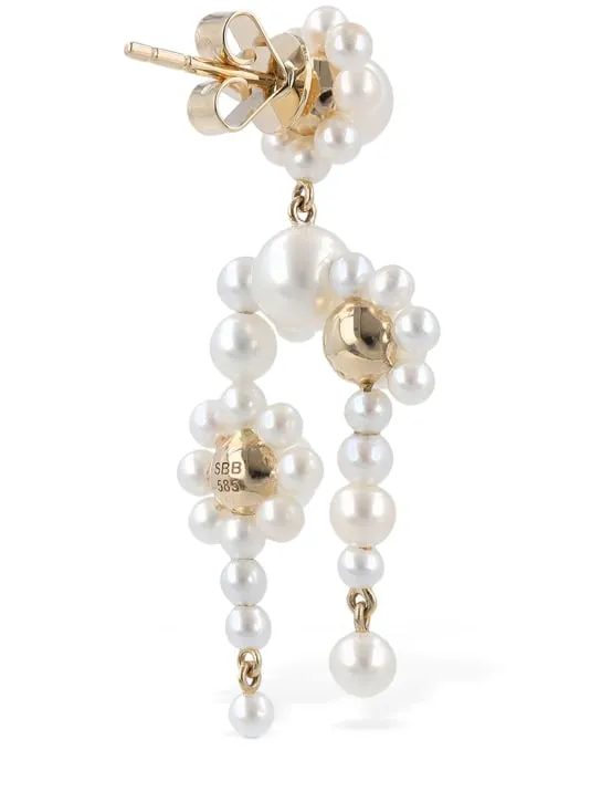 Sophie Bille Brahe   14kt Fontaine Marguerite mono earring 