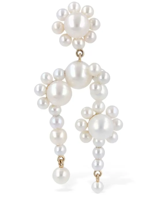 Sophie Bille Brahe   14kt Fontaine Marguerite mono earring 