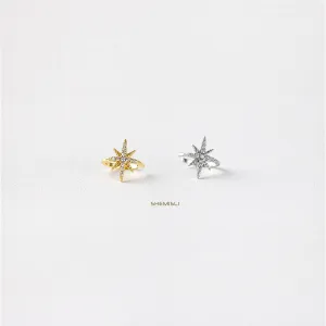 Starburst Ear Cuff, Star Conch Cuff, Earring No Piercing is Needed, Gold, Silver SHEMISLI - SF035