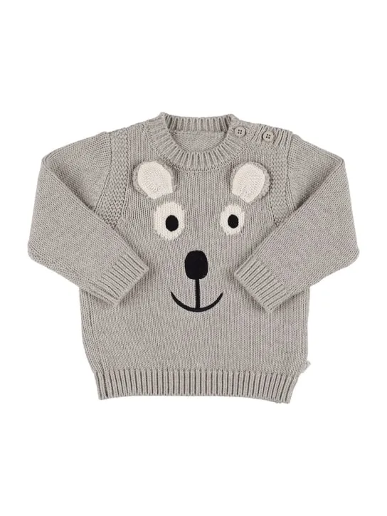 Stella McCartney Kids   Embroidered organic cotton knit sweater 