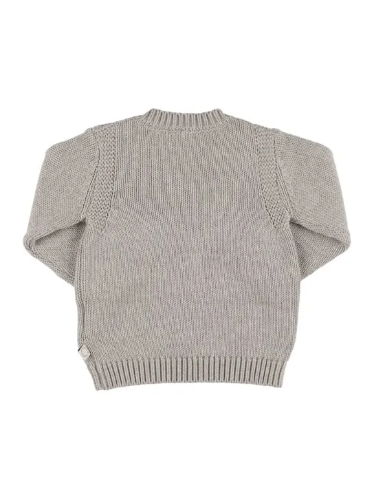 Stella McCartney Kids   Embroidered organic cotton knit sweater 