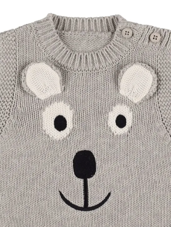 Stella McCartney Kids   Embroidered organic cotton knit sweater 