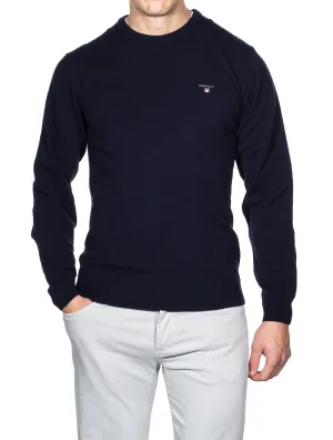 Super Fine Lambswool Crewneck Sweater Navy