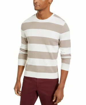 Tasso Elba Men's Rugby Boucle Sweater  Dark Beige Size Small