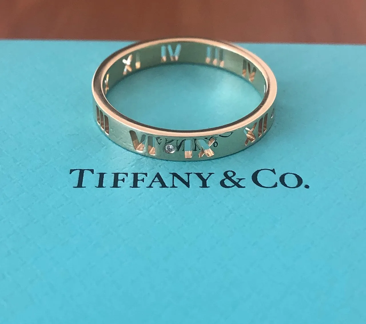 Tiffany & Co. Pierced Atlas Diamond Ring in 18ct Yellow Gold Size 9.5