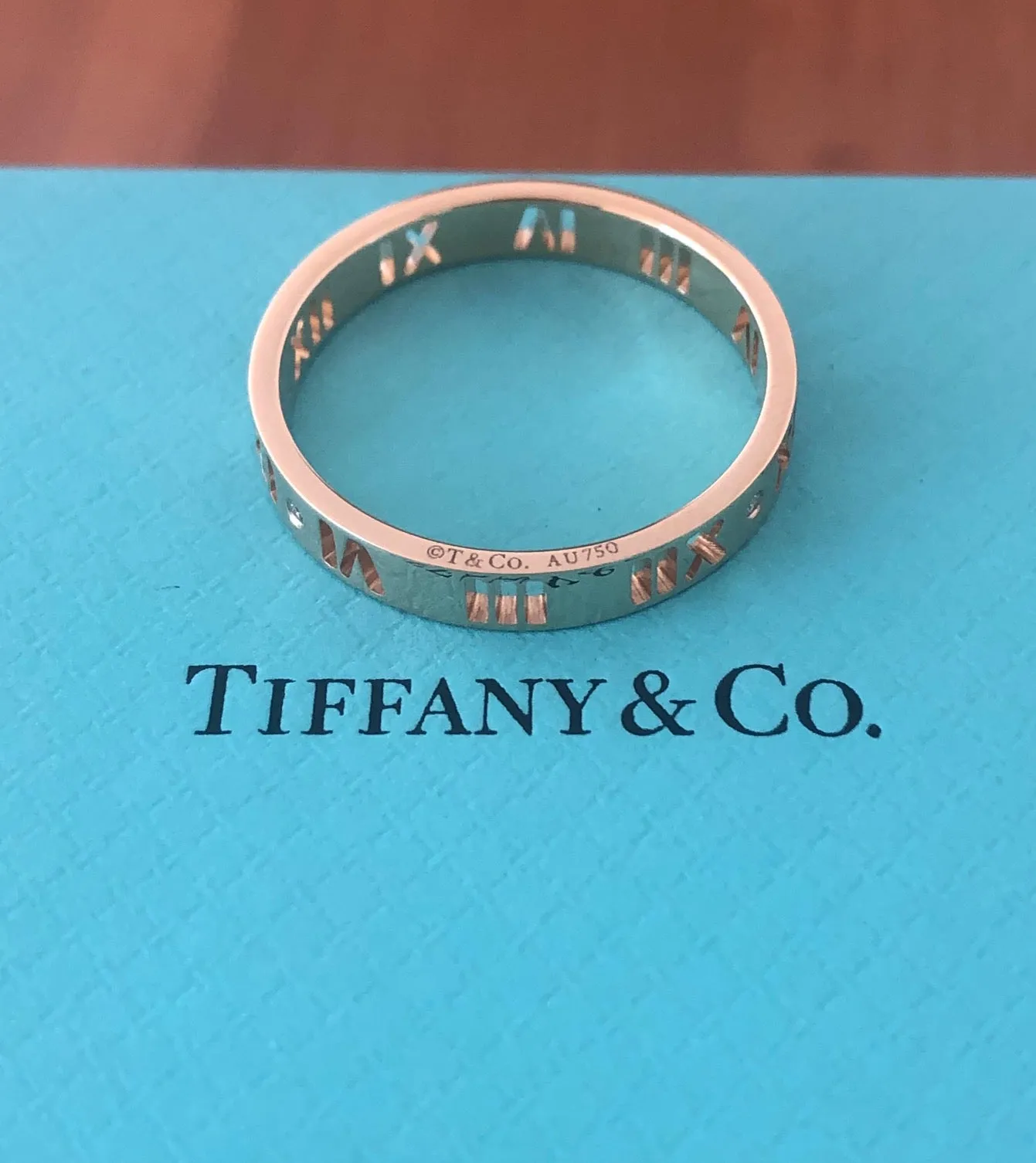 Tiffany & Co. Pierced Atlas Diamond Ring in 18ct Yellow Gold Size 9.5