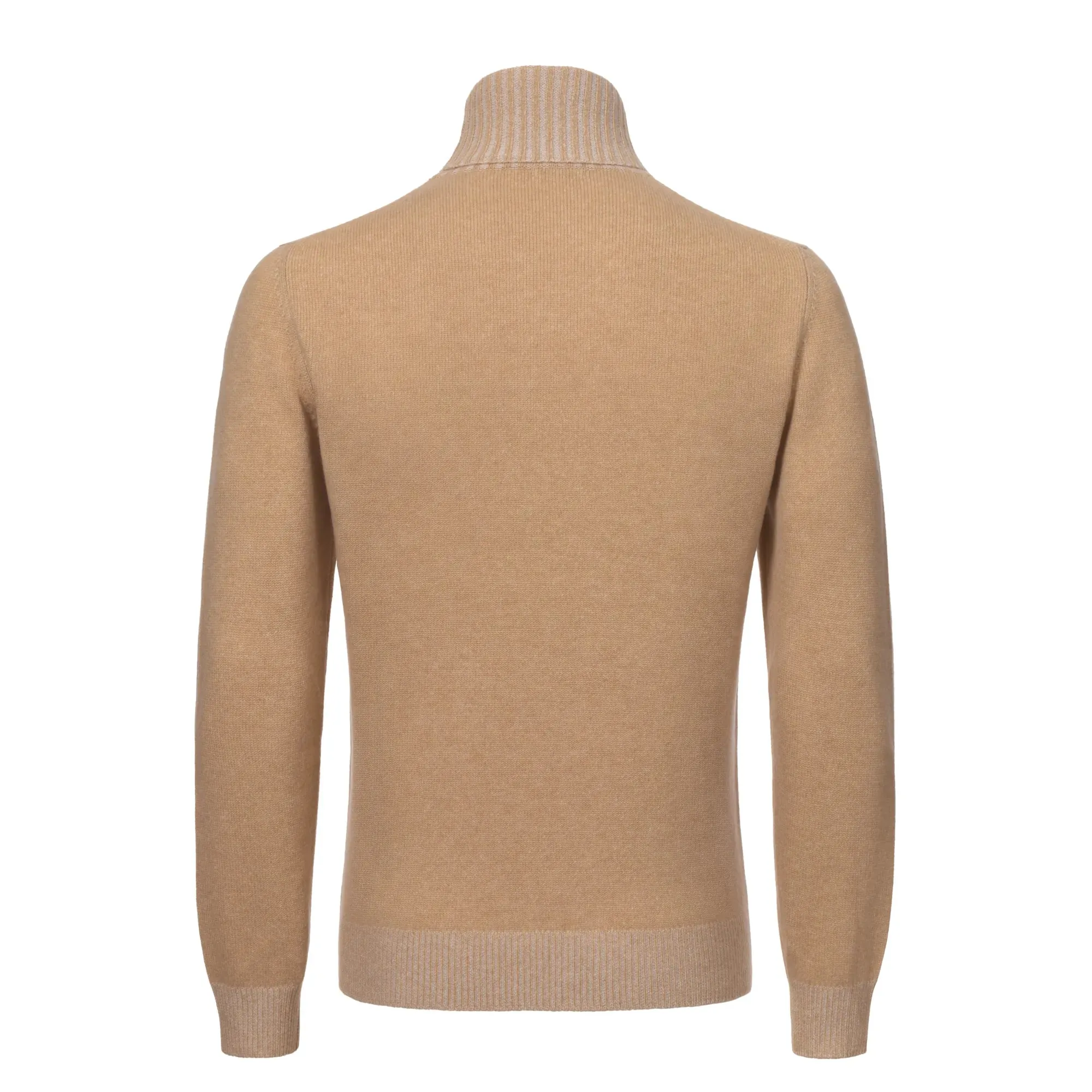 Turtleneck Cashmere Sweater in Sand Brown