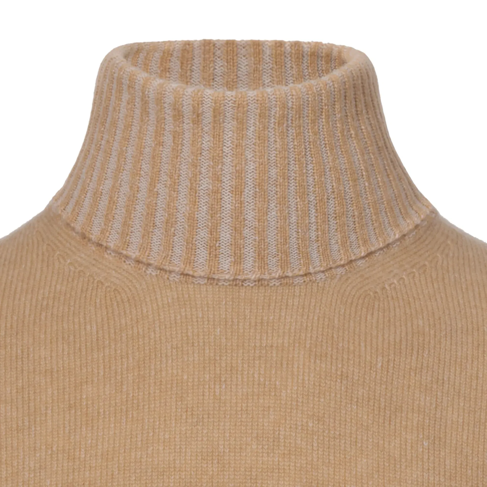 Turtleneck Cashmere Sweater in Sand Brown
