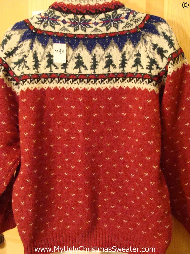 Ugly Christmas Sweater Party Vintage Festive Nordic Sweater by Eddie Bauer (v43)