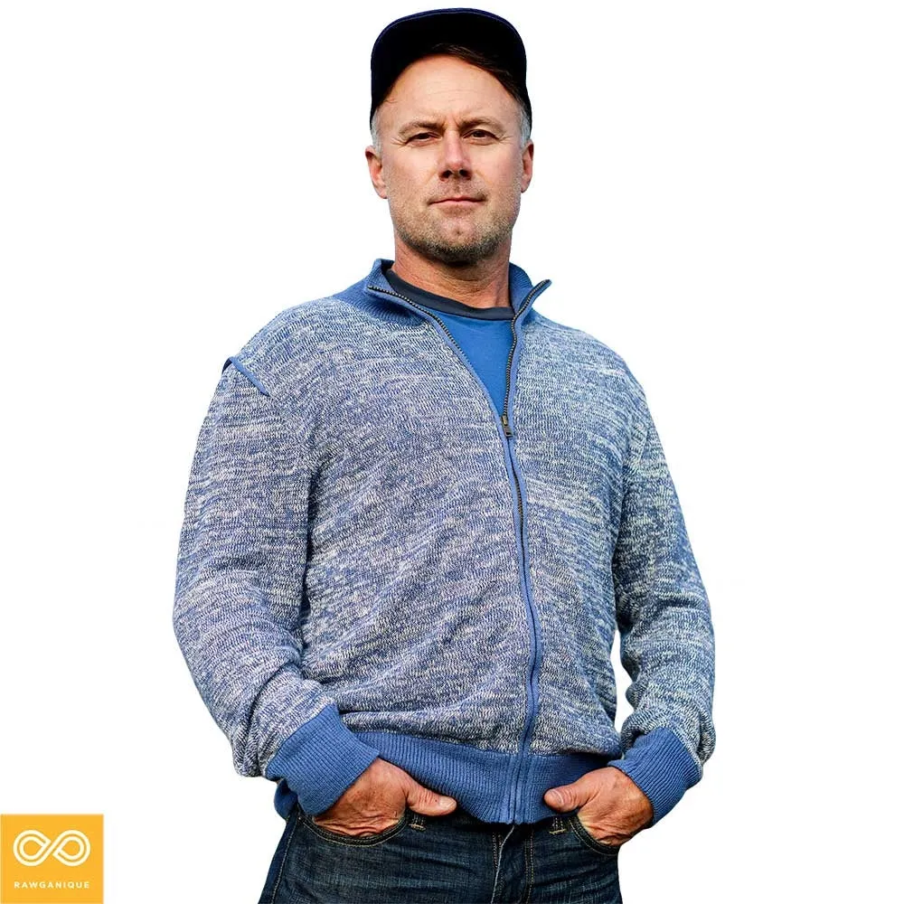 UNION SQUARE Zippered 100% Organic Hemp Knit Cardigan Sweater (Unisex)