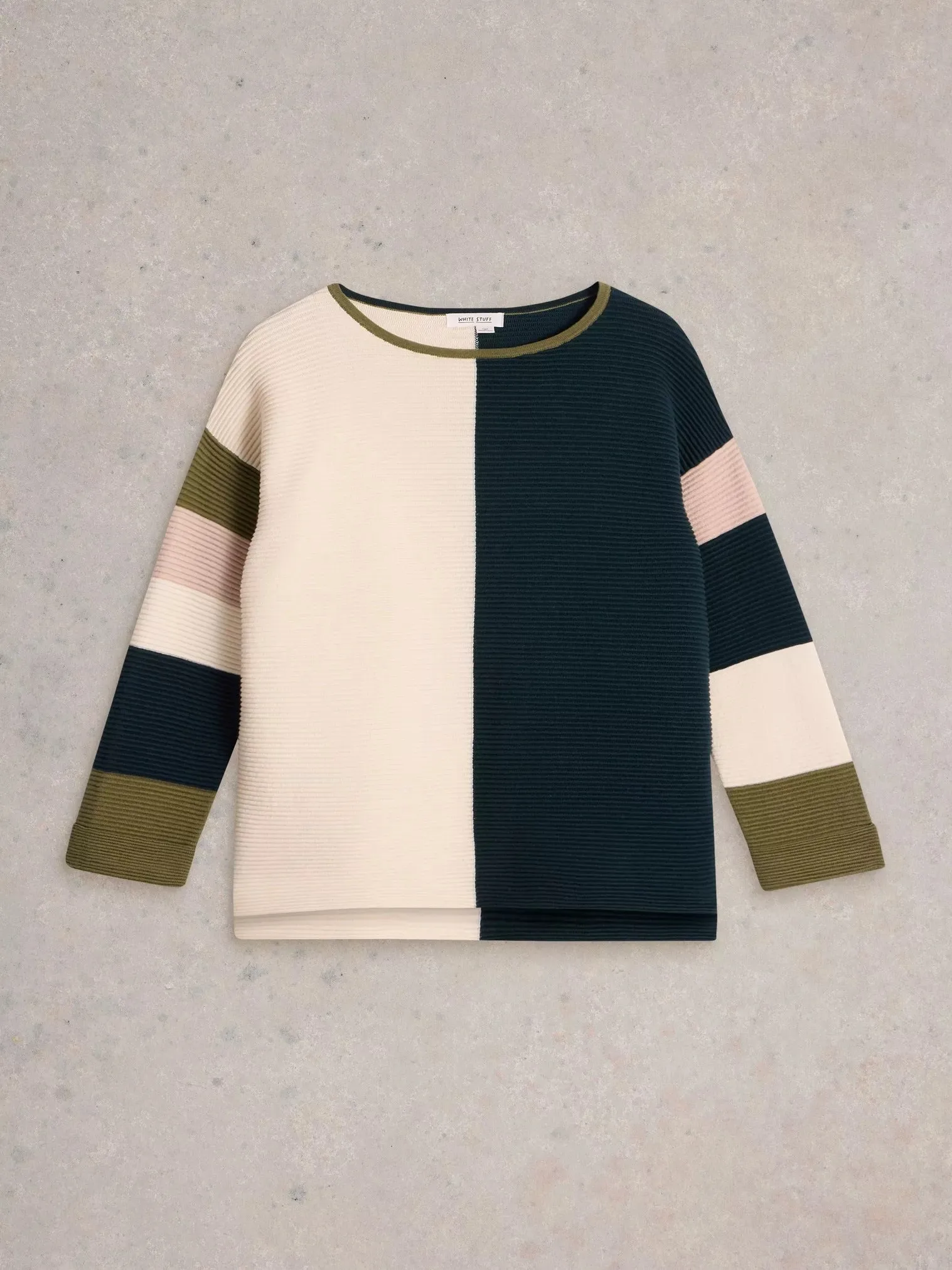 White Stuff Jana Colour Block Jumper Nat MLT