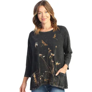 Women's Jess & Jane Together Cotton Slub Patch Pockets Tunic Black