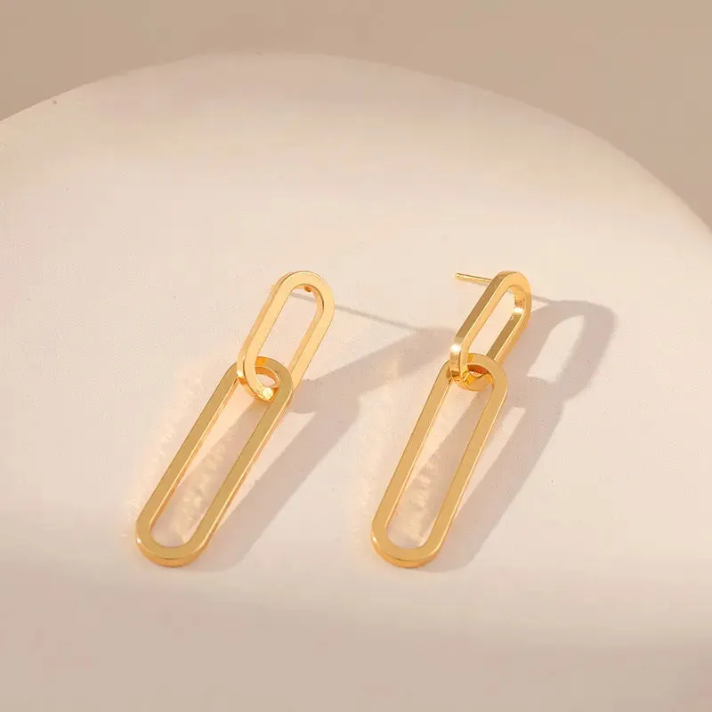 Women's Long And Simple Clip Earrings