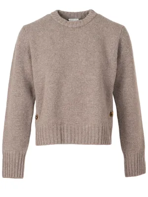 Wool jumper with knot buttons